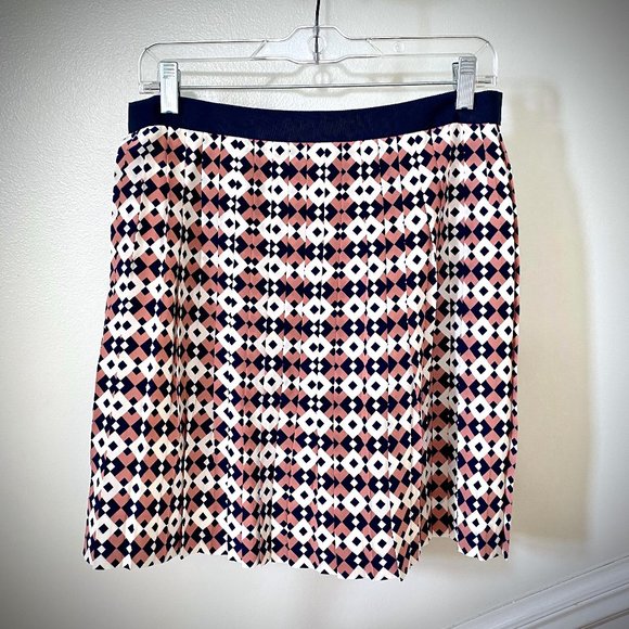 J. Crew Tile Silk Pleated Mini Skirt - Picture 2 of 9